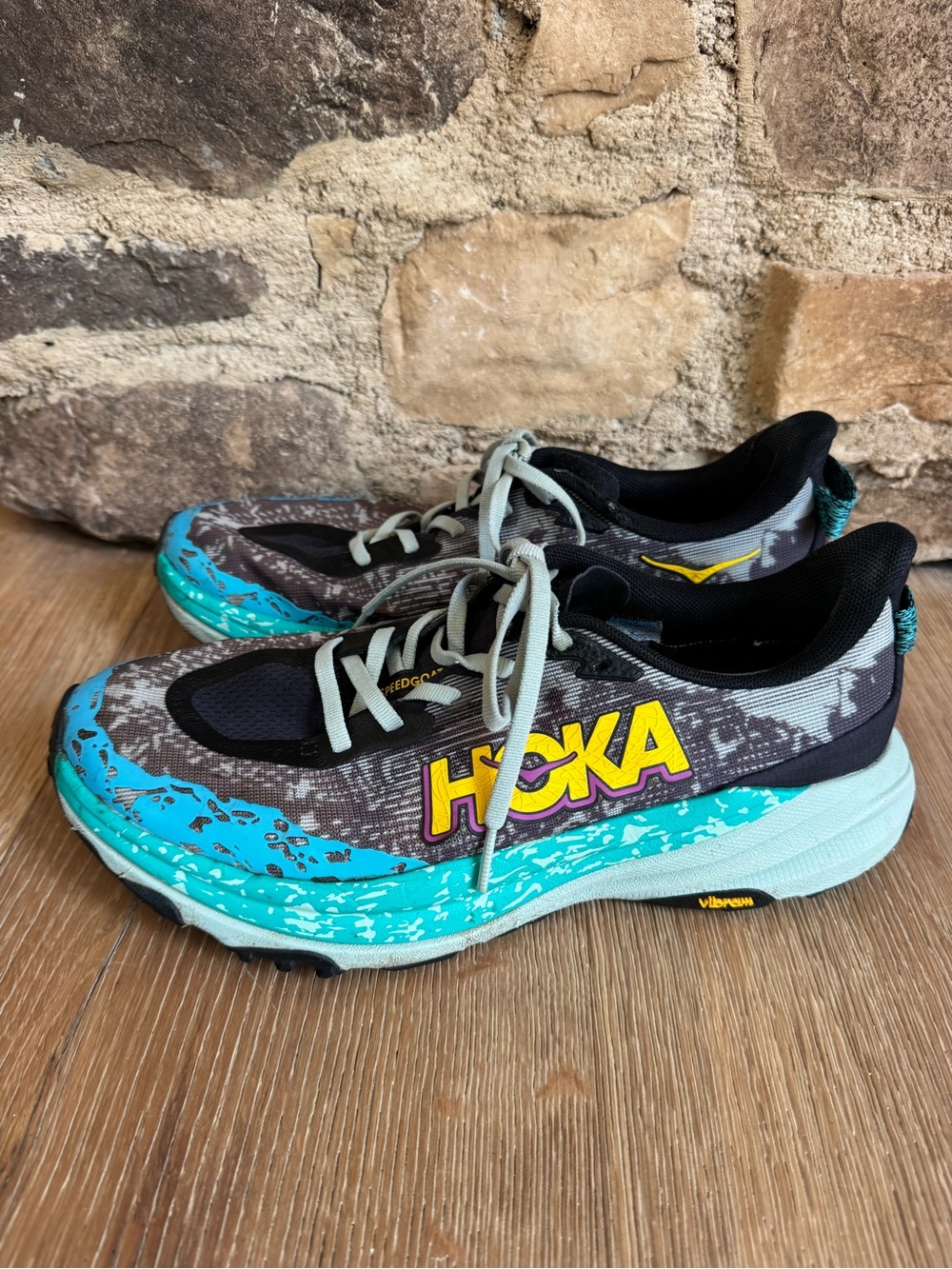 🔥HOKA SPEEDGOAT 6 Trail Running BLACK ALOE sz 9.5 Price Firm!